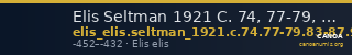 Elis Seltman 1921 C. 74, 77-79, 83-87, 92 — CANOA