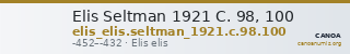 Elis Seltman 1921 C. 98, 100 — CANOA