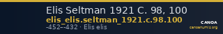 Elis Seltman 1921 C. 98, 100 — CANOA