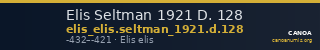 Elis Seltman 1921 D. 128 — CANOA