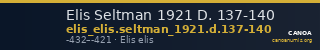 Elis Seltman 1921 D. 137-140 — CANOA