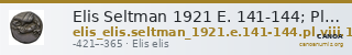 Elis Seltman 1921 E. 141-144; Pl. VIII.15-16 — CANOA