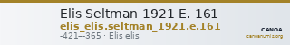 Elis Seltman 1921 E. 161 — CANOA