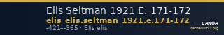 Elis Seltman 1921 E. 171-172 — CANOA