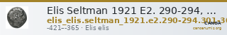 Elis Seltman 1921 E2. 290-294, 301-304, Pl. XII.-9 — CANOA