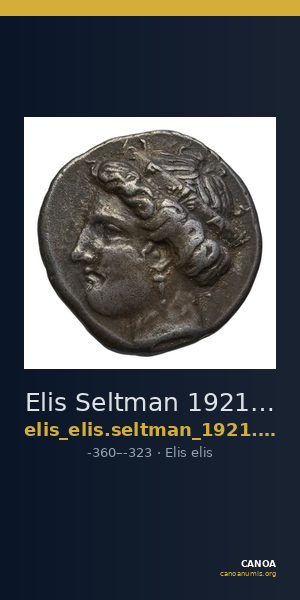 Elis Seltman 1921 GH1. 309-313, 316-327, 334, 336-340, Pl. XII.14 — CANOA