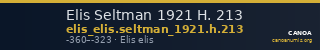 Elis Seltman 1921 H. 213 — CANOA