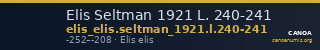 Elis Seltman 1921 L. 240-241 — CANOA