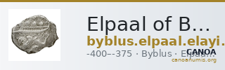 Elpaal of Byblus Byblus Elayi 2014 IV.1.1 — CANOA