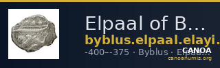 Elpaal of Byblus Byblus Elayi 2014 IV.1.1 — CANOA