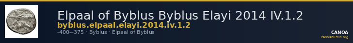 Elpaal of Byblus Byblus Elayi 2014 IV.1.2 — CANOA
