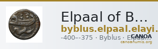 Elpaal of Byblus Byblus Elayi 2014 IV.1.3 — CANOA