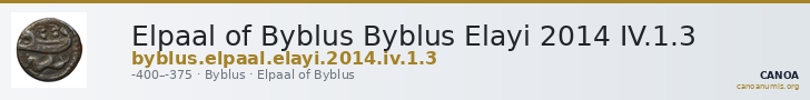 Elpaal of Byblus Byblus Elayi 2014 IV.1.3 — CANOA