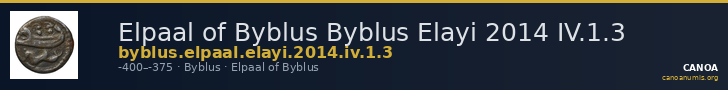 Elpaal of Byblus Byblus Elayi 2014 IV.1.3 — CANOA