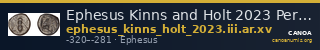 Ephesus Kinns and Holt 2023 Period III, AR XV — CANOA