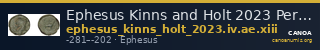 Ephesus Kinns and Holt 2023 Period IV, AE XIII — CANOA
