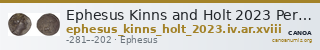 Ephesus Kinns and Holt 2023 Period IV, AR XVIII — CANOA