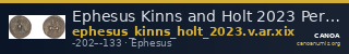 Ephesus Kinns and Holt 2023 Period V, AR XIX — CANOA