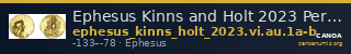 Ephesus Kinns and Holt 2023 Period VI, AU 1α-β — CANOA