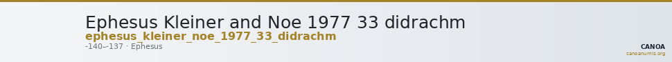 Ephesus Kleiner and Noe 1977 33 didrachm — CANOA