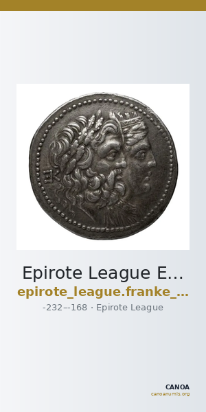 Epirote League Epirus Franke 1961 Epirote Koinon Group I — CANOA