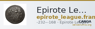 Epirote League Epirus Franke 1961 Epirote Koinon Group I — CANOA