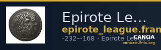 Epirote League Epirus Franke 1961 Epirote Koinon Group I — CANOA