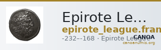 Epirote League Epirus Franke 1961 Epirote Koinon Group II — CANOA