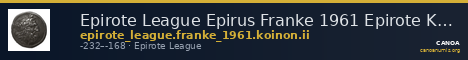 Epirote League Epirus Franke 1961 Epirote Koinon Group II — CANOA