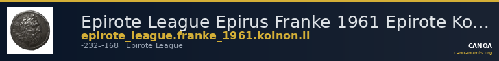 Epirote League Epirus Franke 1961 Epirote Koinon Group II — CANOA