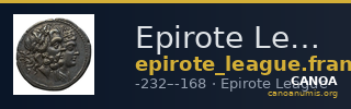 Epirote League Epirus Franke 1961 Epirote Koinon Group III — CANOA
