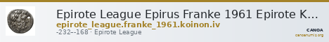 Epirote League Epirus Franke 1961 Epirote Koinon Group IV — CANOA