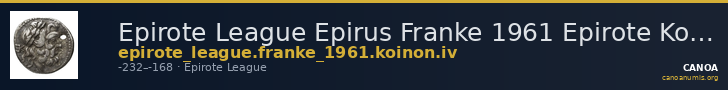 Epirote League Epirus Franke 1961 Epirote Koinon Group IV — CANOA
