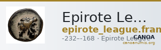 Epirote League Epirus Franke 1961 Epirote Koinon Group IX and XI — CANOA
