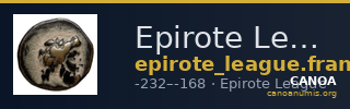 Epirote League Epirus Franke 1961 Epirote Koinon Group IX and XI — CANOA