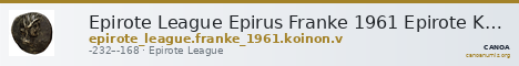 Epirote League Epirus Franke 1961 Epirote Koinon Group V — CANOA
