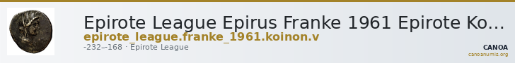 Epirote League Epirus Franke 1961 Epirote Koinon Group V — CANOA