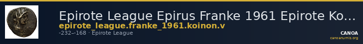 Epirote League Epirus Franke 1961 Epirote Koinon Group V — CANOA