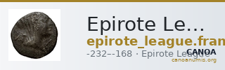 Epirote League Epirus Franke 1961 Epirote Koinon Group VI — CANOA