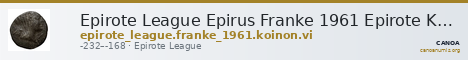 Epirote League Epirus Franke 1961 Epirote Koinon Group VI — CANOA