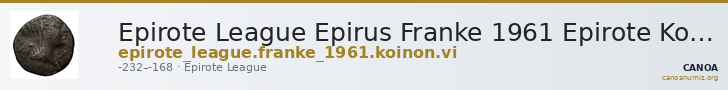 Epirote League Epirus Franke 1961 Epirote Koinon Group VI — CANOA