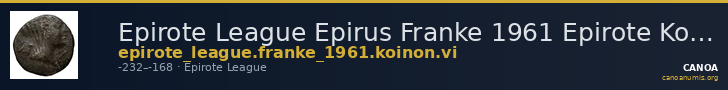 Epirote League Epirus Franke 1961 Epirote Koinon Group VI — CANOA