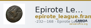 Epirote League Epirus Franke 1961 Epirote Koinon Group VII-VIII — CANOA