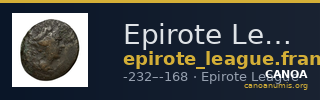 Epirote League Epirus Franke 1961 Epirote Koinon Group VII-VIII — CANOA