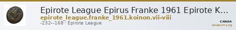 Epirote League Epirus Franke 1961 Epirote Koinon Group VII-VIII — CANOA