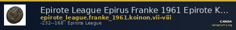 Epirote League Epirus Franke 1961 Epirote Koinon Group VII-VIII — CANOA