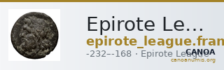 Epirote League Epirus Franke 1961 Epirote Koinon Group X — CANOA