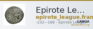 Epirote League Epirus Franke 1961 Epirote Koinon Group XIII — CANOA