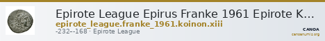 Epirote League Epirus Franke 1961 Epirote Koinon Group XIII — CANOA