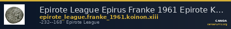 Epirote League Epirus Franke 1961 Epirote Koinon Group XIII — CANOA
